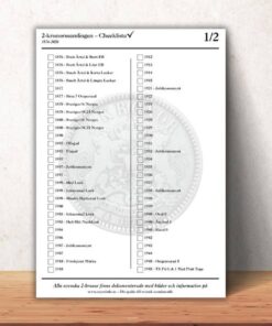 Checklista Svenska 2-kronor 1876–2020 (Digital PDF)