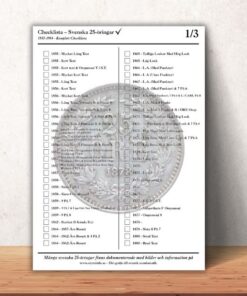 Checklista Svenska 25-öringar 1855-1984 (Digital PDF)