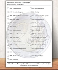 Checklista Litauens 2-euromynt 2015–2025 (Digital PDF)