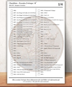 Checklista Svenska 2-öringar 1856–1971 (Digital PDF)